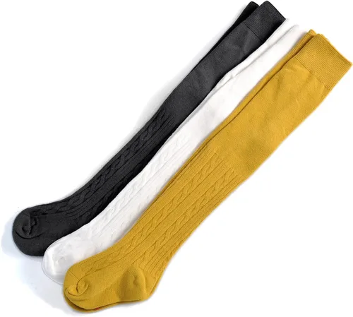 Miniatura 41 de EPEIUS - Pantimedias de punto trenzado, mallas gruesas de algodón para recién nacidos, bebés o niñas pequeñas, paquete de 3, 4, 5 y 6