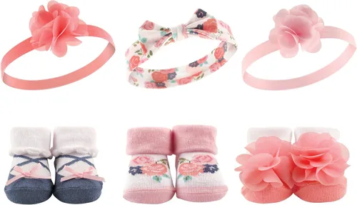 Miniatura 11 de Hudson Baby Conjunto de regalo de diadema y calcetines para niña Flor azul marino rosa