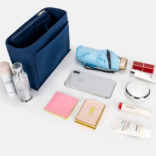Miniatura 2 de D.DUO Organizador de mochila, organizador de bolso, organizador de bolsa de fieltro con múltiples bolsillos para Longchamp Le Pliage (gris)
