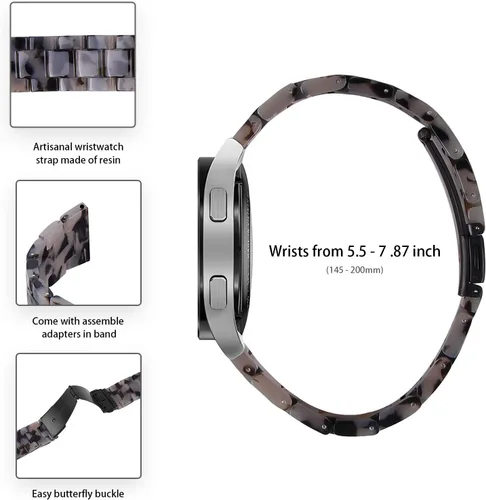 Miniatura 3 de Correas de reloj de resina compatibles con Samsung Galaxy Watch 7/6/5/4/FE 1.575 in 1.732 in, Galaxy Watch 6/4 Classic 1.654 in 1.693 in 1.811 in