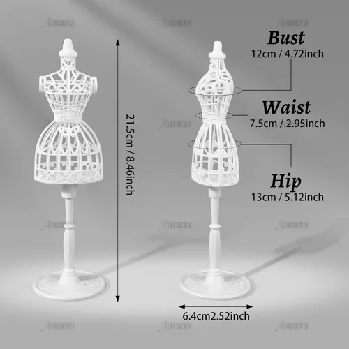 Miniatura 2 de AUEAR, Paquete de 5 formas de vestido, vestido de tela, maniquí de plástico, soporte de soporte para modelo, accesorios para vestidos