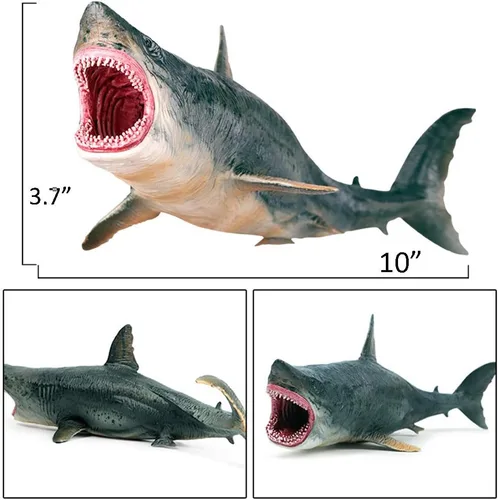 Miniatura 2 de EOIVSH Megalodon & Mosasaurus - Juego de juguetes de dinosaurios realistas, figuras de monstruos marinos del océano para recuerdos de fiesta