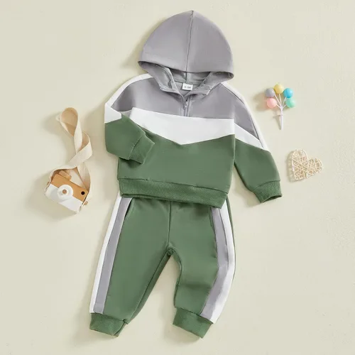 Miniatura 224 de Conjunto de ropa de otoño e invierno para bebé y niño, sudadera larga con capucha y pantalones para niños pequeños, 6, 12, 18, 24 meses, 2T