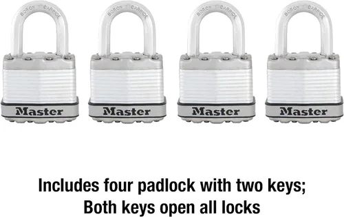 Miniatura 6 de Master Lock M1XQ Magnum - Candado resistente con llave, paquete de 4