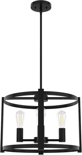 Miniatura 7 de Hunter - Lámpara de araña Astwood de 4 luces, de tamaño mediano, regulable, enjaulada, con forma de tambor, para dormitorios, cocinas, comedor