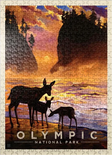 Miniatura 7 de MyPuzzle Olympic National Park: Momento mágico, póster vintage, rompecabezas premium de 1000 piezas para adultos