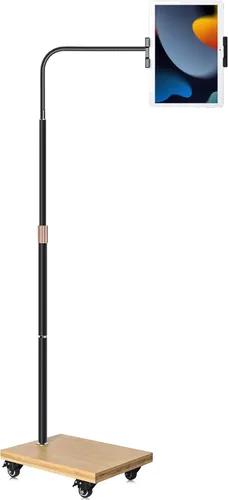 Miniatura 9 de wishacc Soporte de Piso para Tableta para Cama - Soporte de Tableta con Cuello de Cisne con Altura Ajustable y 4 Ruedas, Compatible con iPad mini
