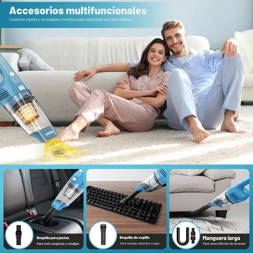 Miniatura 3 de TROIZO Aspiradora de Mano Inalámbrica, 14500PA de Potente Succión con Motor Sin Escobillas, Aspiradora de Mano Recargable y Portátil para Coche