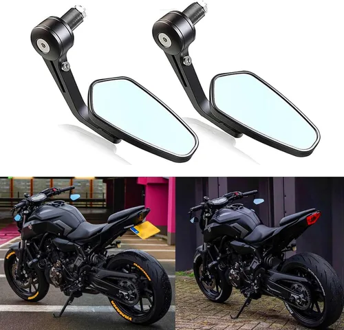 Miniatura 3 de Espejos de extremo de barra – Universal 7/8 estándar azul lente retrovisor flecha lateral compatible con Sportster 883 Street Bike Dirt Bike chopper
