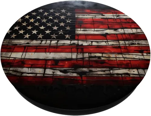 Miniatura 2 de PopSockets PopGrip intercambiables con la bandera estadounidense vintage de Estados Unidos