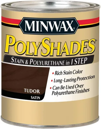 Miniatura 60 de Minwax PolyShades Tinte de Madera + Acabado de Poliuretano – Cuarto, Roble Misión, Brillo Mission Oak