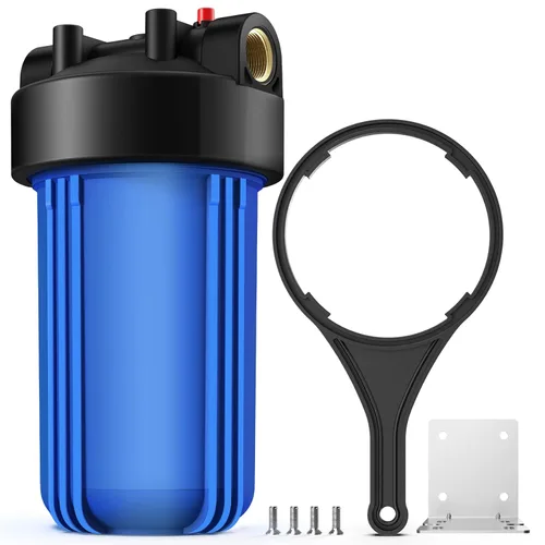 SimPure Carcasa del filtro de agua para toda la casa (DB10P), carcasa universal de filtro de sedimentos y carbón de 10" x 4.5", sistema de