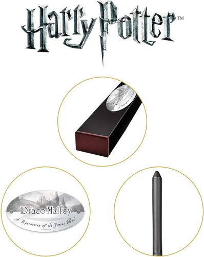 Miniatura 4 de The Noble Collection - Varita de personaje Draco Malfoy - Varita del mundo mágico de 16 pulgadas (15.7 in) con etiqueta de nombre - Juego