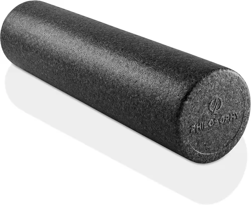 Miniatura 9 de Philosophy Gym Rodillo de espuma de alta densidad de 18 pulgadas para ejercicio, masaje, recuperación muscular, redondo, gris