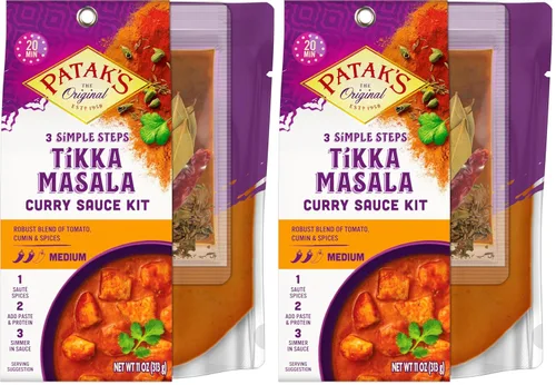 Miniatura 11 de Patak's Mantequilla de pollo con curry Kit de 3 pasos, ingredientes premedidos, especias enteras fragantes, pasta de especias de curry de pollo