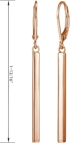 Miniatura 14 de Amazon Essentials Aretes colgantes de oro amarillo de 18 quilates o oro rosa de 14 quilates sobre plata esterlina (anteriormente colección Amazon)