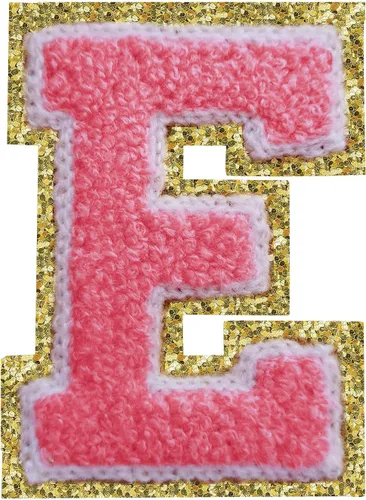 Miniatura 114 de Parches de letras termo-adhesivas de felpilla para chaquetas, parches de letras universitarias con brillantina para planchar en la letra azul A