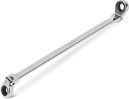 Miniatura 14 de DISEN Juego de llaves de trinquete extralargas de cabeza flexible, 6 piezas de llaves de trinquete de doble extremo de caja de largo alcance