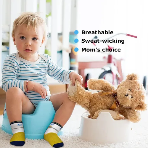 Miniatura 3 de SkiBeaut Calcetines antideslizantes para niños y niñas de 1 a 7 años, 12 pares de calcetines para niños y niñas