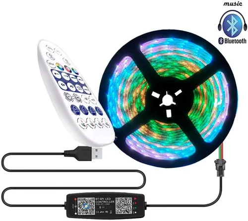 Miniatura 4 de Nueva 28 teclas RF USB BT APP Pixel Controller 5V WS2812B SK6812 RGB LED tira SPI música MIC control remoto