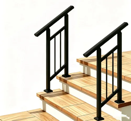 Miniatura 18 de Pasamanos para escalones al aire libre adecuados para 1 a 3 escalones, barandilla de escalera de hierro forjado, paso estable con pasamanos de 3