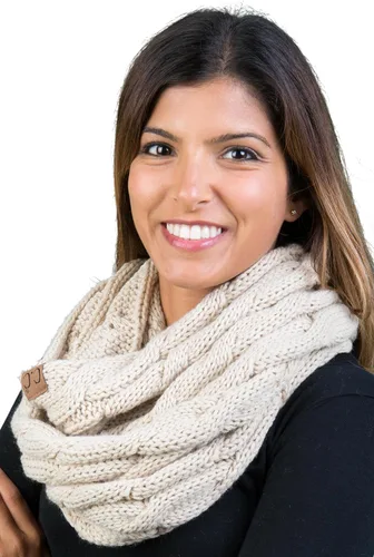 Miniatura 3 de Funky Junque Women's Scarf Matching Ribbed Winter Warm Cable Knit Infinity Circle Wrap