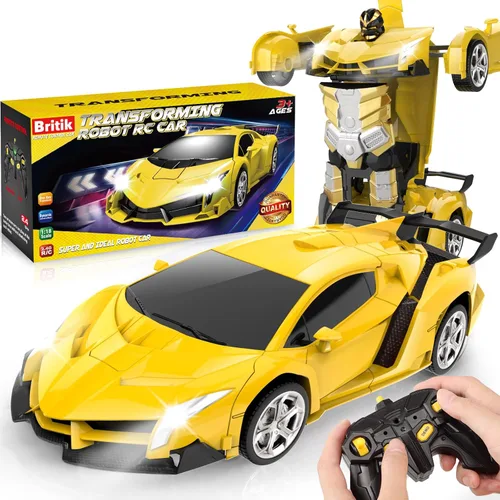 Miniatura 10 de Auto a control remoto transformable - Autos RC, transformación con un botón, rotación de 360°, derrape, 2.4GHz 1:18 escala, regalo para niños de 4-6