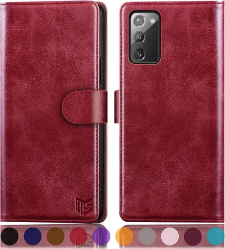 Miniatura 9 de SUANPOT Funda de piel tipo cartera para Samsung Galaxy Note 20 5G de 6.7 pulgadas con bloqueo RFID, tarjetero para tarjetas de crédito, funda