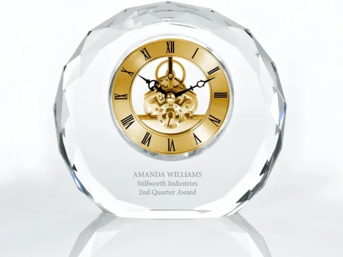 Miniatura 11 de Baudville Reloj de esqueleto arqueado con acento azul, grabado personalizado de hasta tres líneas y selección de versos preescritos Arqueado azul