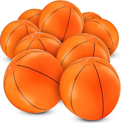 Pelotas de baloncesto inflables (paquete de 12) pelotas de playa de 16 pulgadas para piscina, juguetes de playa y regalos de fiesta de baloncesto