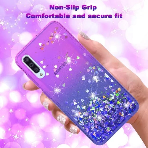 Miniatura 2 de Funda compatible con Samsung Galaxy A70, Quicksand Glitter Brillante Rhinestone Liquid Colorful TPU Bumper Funda protectora para Samsung Galaxy A70