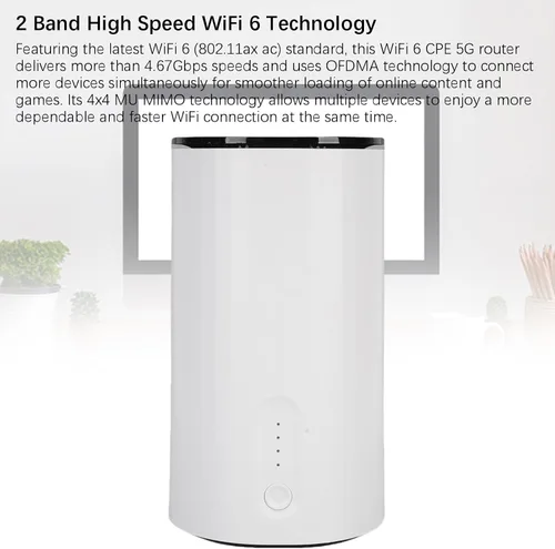 Miniatura 6 de GOWENIC Enrutador WiFi 6 5G con ranura SIM, velocidades de descarga de hasta 4.67 Gbps, enrutador WiFi de doble banda, puerto LAN WAN, enrutador CPE