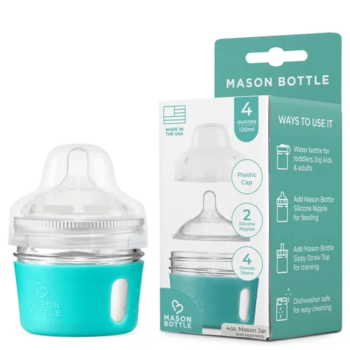 Miniatura 8 de Mason Bottle Kit de bricolaje de biberones de vidrio de 8 onzas: convierte tus tarros Mason desde casa, no tóxico, libre de BPA y BPS, 100%