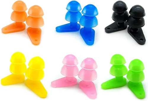 6 juegos de tapones impermeables para los oídos de natación para niños con funda, protegen las orejas de los niños en la ducha de agua
