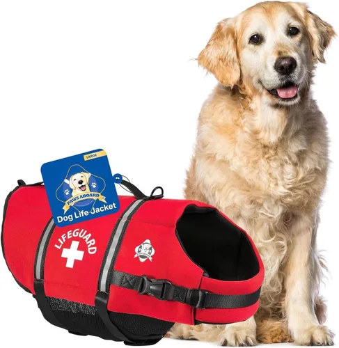 Miniatura 2 de Chaleco salvavidas para perros – Chaleco de natación para perros, ajustable, reflectante, cómodo, varios colores, patrones, chaleco de natación