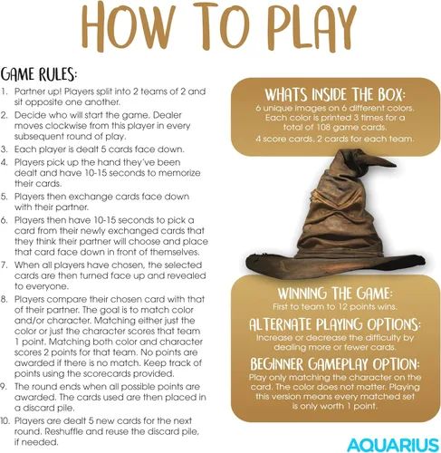 Miniatura 6 de AQUARIUS Juego de cartas maestras de memoria de Harry Potter, divertido juego de fiesta familiar para niños, adolescentes y adultos, regalo