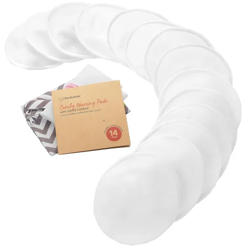 Miniatura 15 de Almohadillas de lactancia de viscosa de bambú orgánico, 8 almohadillas lavables para lactancia materna, bolsa de lavado, reutilizables