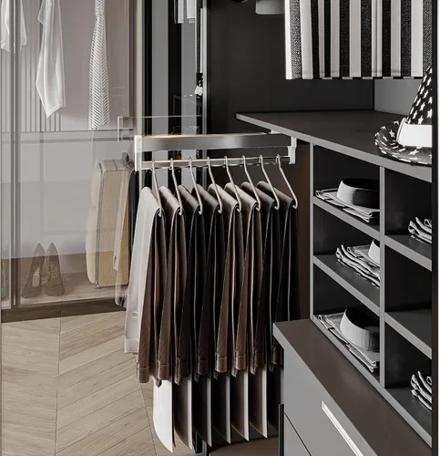 Barra de ropa extraíble ajustable de 30 a 31.5 in, barra de armario extensible de acero para almacenamiento de ropa de pantalones, armario ajustable
