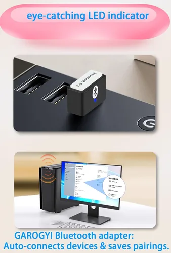 Miniatura 3 de Adaptador USB Bluetooth 5.3 para PC compatible con Windows 11/10/8.1/7, Plug &Play para Win11/10, Mini 5.3+EDR Bluetooth Dongle receptor