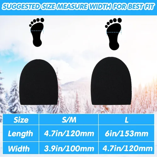 Miniatura 7 de Jeyiour 4 pares de fundas de neopreno para los dedos de los pies, para mujeres, calcetines negros para hombres, reutilizables, calentadores de pies