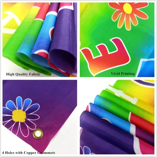 Miniatura 3 de Cartel de fondo bohemio hippie retro arco iris, 71 x 44 pulgadas, decoración de fiesta de carnaval de los años 60, poliéster, múltiples ocasiones