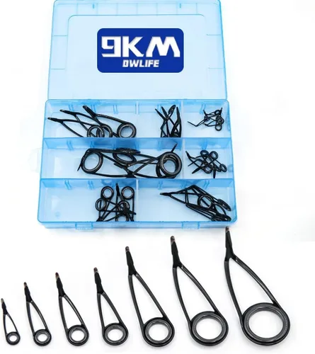 Miniatura 9 de 9KM DWLIFE Guías de caña de pescar 50/100/120 piezas Kit de reparación de caña de pescar, guías de caña de pescar, guías de caña de pescar, ojales