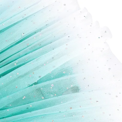 Miniatura 25 de EQSJIU Leotardo de baile de manga larga para niñas, vestido de ballet brillante con copo de nieve, tutú con falda tutú para niñas