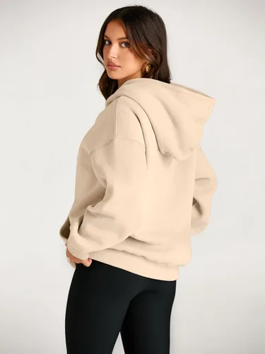 Miniatura 4 de EFAN - Sudadera con capucha para mujer - Sudadera de vellón sobredimensionada con mangas largas para otoño e invierno, ropa de moda inspirada