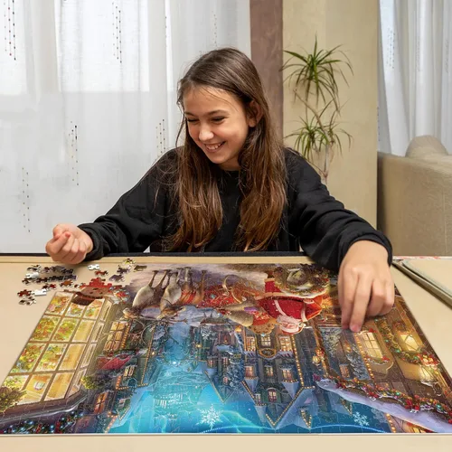 Miniatura 2 de Rompecabezas de Navidad de 500 piezas para adultos, rompecabezas para niños de 8 a 10 años en adelante, divertidos juegos familiares de dificultad