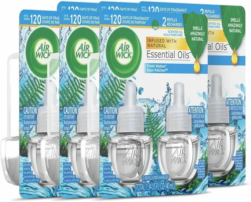 Air Wick Recambios de calentador de aceite perfumado, 0.67 onzas, agua fresca, 2 recambios por paquete, caja de 6 paquetes