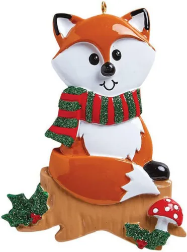 Miniatura 2 de Adorno personalizado para árbol de Navidad 2024 para niños, adorno de zorro personalizado de Feliz Navidad, recuerdo infantil para niños y niñas