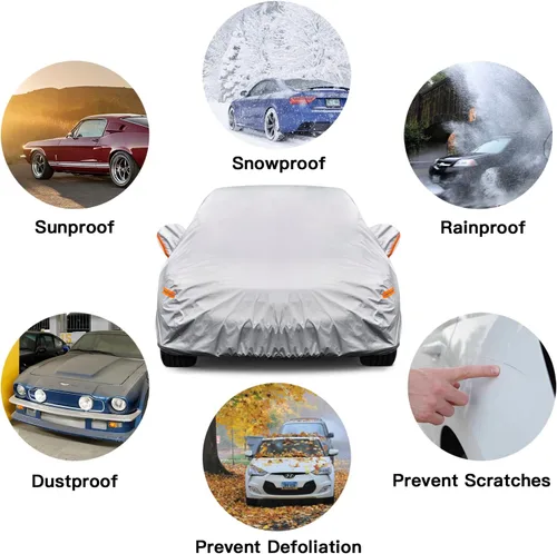 Miniatura 4 de Kayme Funda de automóvil de 6 capas para Audi A4 Sedan (2011-2023), impermeable para todo tipo de clima, cubierta exterior completa, protección
