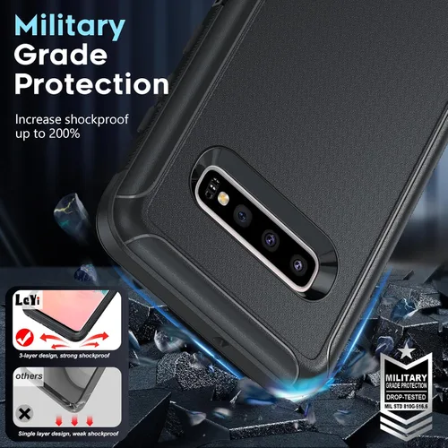 Miniatura 5 de LeYi Funda compatible con Galaxy S8 Plus: funda de protección 3 en 1 de cuerpo completo a prueba de golpes, de goma, resistente, resistente, a