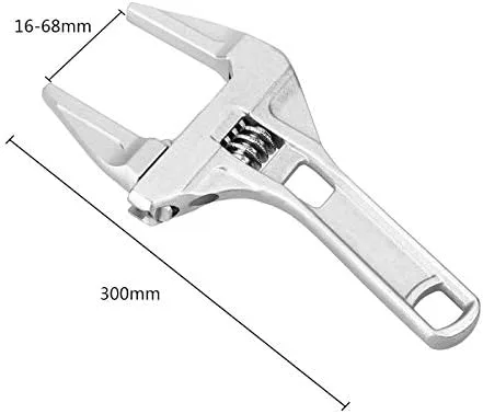 Miniatura 2 de Llave ajustable, llave de baño de apertura grande de 0.630-2.677 in de boca ancha, llave de aleación de aluminio, herramienta de mano de tuerca